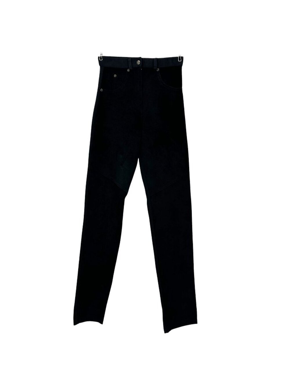 Vintage Morris Kaye & Sons Womens XXS Pants Front Suede Slim Leg 33 in Inseam